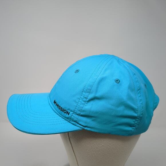 Mission Strapback Baseball Cap Blue One Size Adjustable Vented Holes 6 Panel - Picture 3 of 9